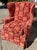 Clarence House Georgian Style Clarence House Kanji Red Cut Velvet Wingback Chair For Sale - Image 4 of 10