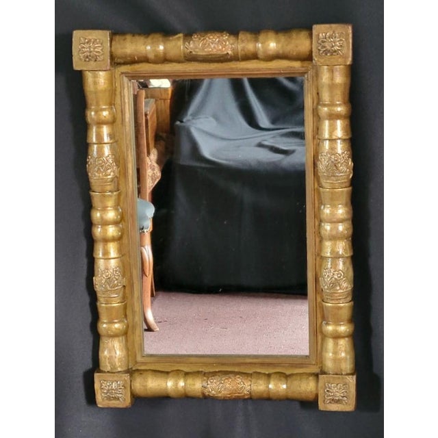 Antique 19th Century American Federal Gilded Wall Mirror Gold Wood Small Mirror For Sale In Philadelphia - Image 6 of 12
