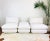 Vintage 1970s Pair of Marge Carson Slipper Chairs & Ottoman sleek modern design armless slipper style loose seat & back...