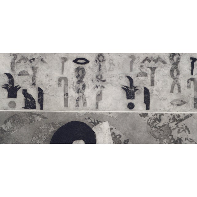 Modern "Potiphar's Wife", Stylized Figurative Abstract Woodcut on Handmade Paper by Paula Walzer For Sale - Image 3 of 9