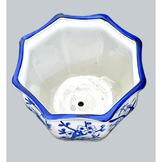 Large Blue and White Chinoiserie Porcelain Planter For Sale In New York - Image 6 of 7