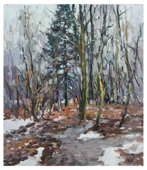 Edgars Vinters, An Early Spring, 1992, Oil on Cardboard