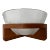 1960s Danish Glass Salad Serving Bowl on Curved Teak Wood Stand For Sale