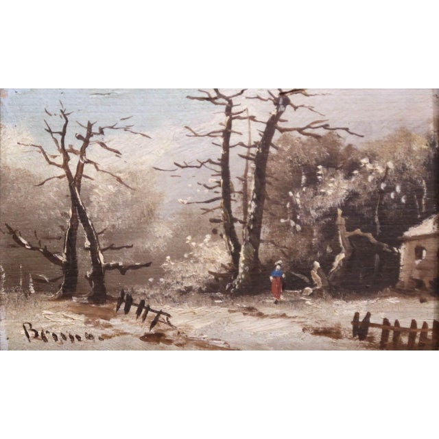 Pair of 19th Century French Barbizon Pendants Landscape Paintings in Gilt Frames For Sale - Image 4 of 14