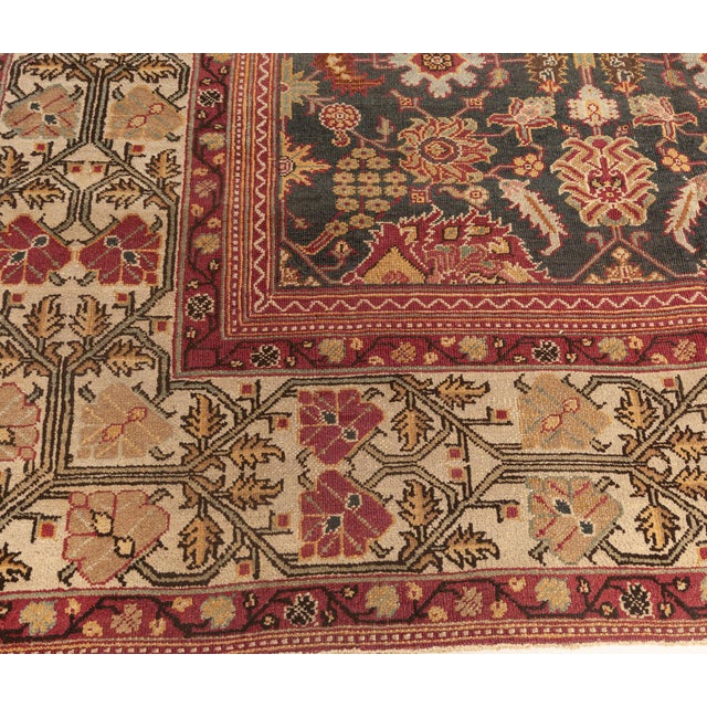 Indian Antique Indian Amritsar Handmade Wool Rug For Sale - Image 3 of 9
