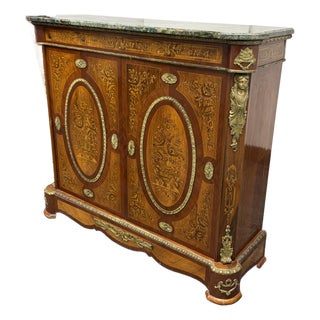 Louis XVI Style Marquetry Cabinet, Vintage For Sale