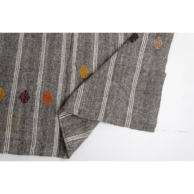 Turkish Off White Vintage Kilim Wool Rug For Sale - Image 3 of 7