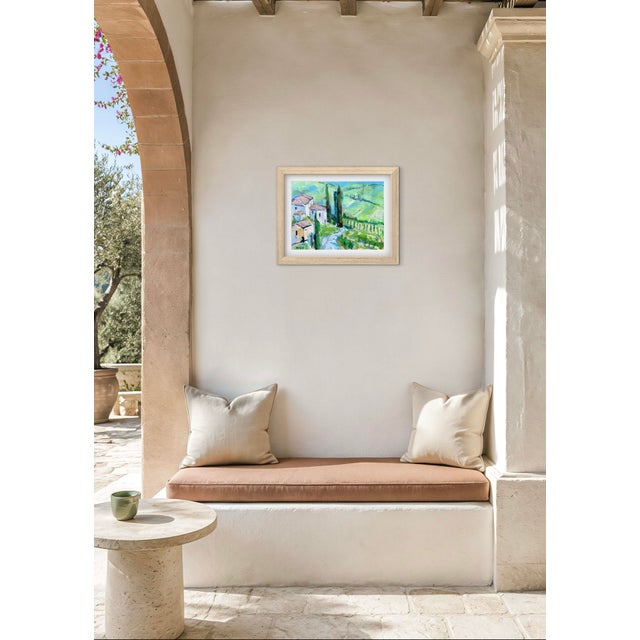 Cypress Road, Tuscany 12 x 16 original oil painting on canvas. Richly textured with knife and brushwork. Signed Haas....