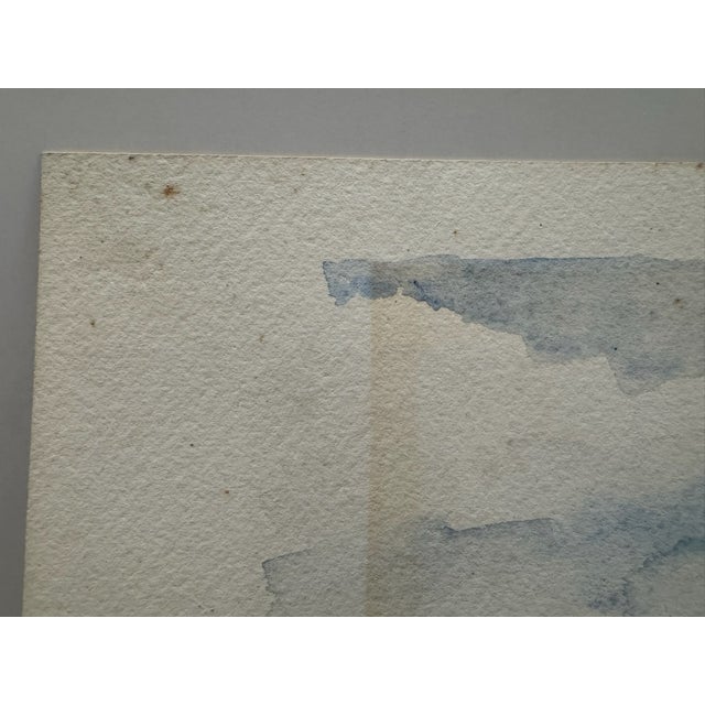 Henry Emil Salloch Original Watercolor on Paper Waterway and Mirror Reflections, 1948. For Sale - Image 4 of 7