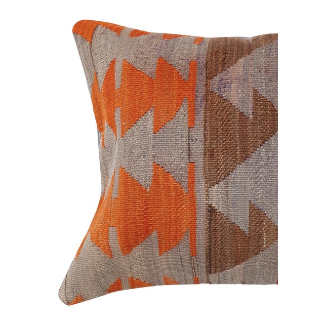 Traditional 16"x24" Vintage Cushion Cover. Hand-Woven Kilim Pillowcase. Throw Pillow Cover For Sale - Image 3 of 4