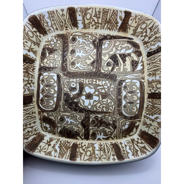 Vintage Nils Thorsson Royal Copenhagen Faience Baca Series Shallow Dish For Sale In Portland, ME - Image 6 of 18