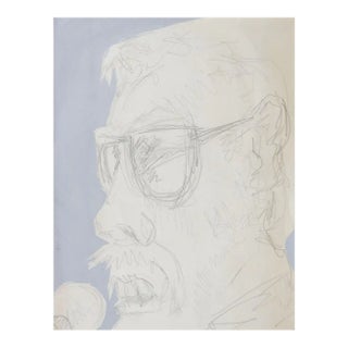 Vintage Man With Microphone Drawing For Sale