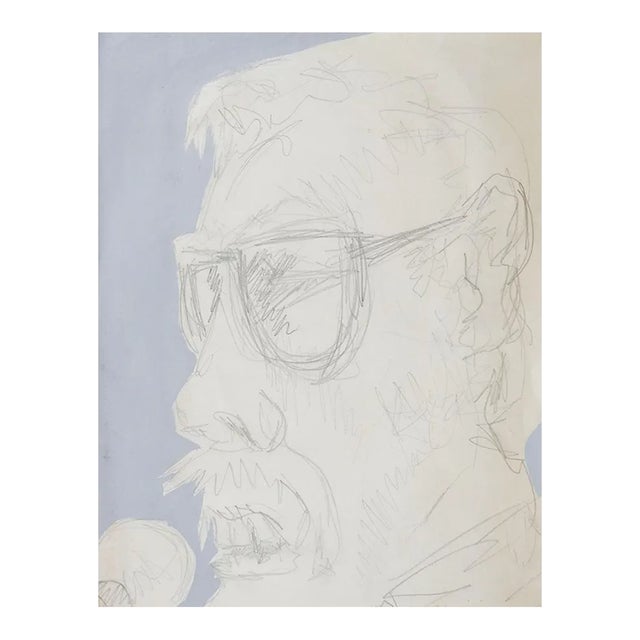 Vintage Man With Microphone Drawing For Sale