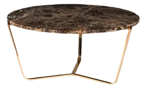 Italian Tavolino Marmo Emperador Dark Dolomiti Circular 41 Table from VGnewtrend