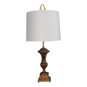 1930s Empire Turned Inlay Rosewood Lamp