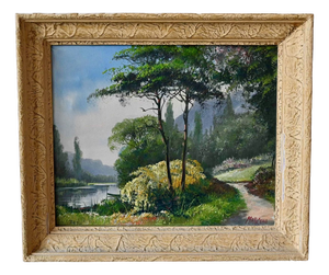 Marceau, Landscape Composition, 1950s, Oil Painting on Canvas, Framed