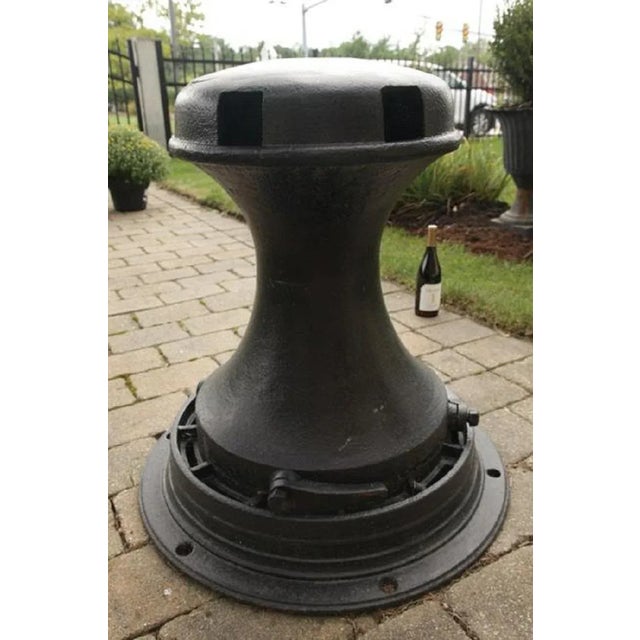 Nautical Large Iron 19th Century Ships Anchor Capstan For Sale - Image 3 of 5