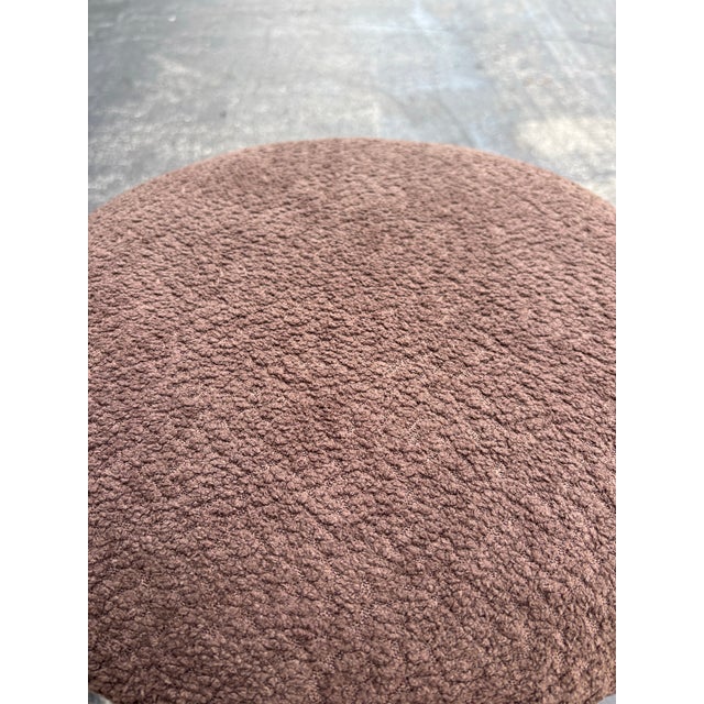 McGuire Vintage McGuire Style Rattan Counter Stools in Bouclé, a Pair For Sale - Image 4 of 7