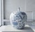 Blue and white porcelain lidded ginger jar. Featuring a classic high-shouldered, oviform body, the jar is beautifully...