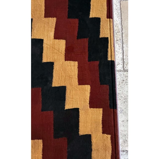 Published Large Nazca Wari Textile Panel with Geometrical Design Framed For Sale - Image 4 of 11