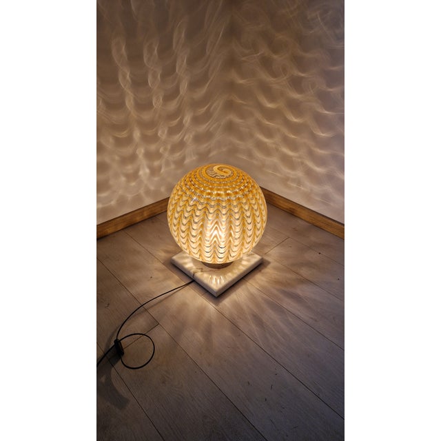 Large Vintage Table Lamp in Murano Glass and Marble Base, 1960s For Sale - Image 11 of 13