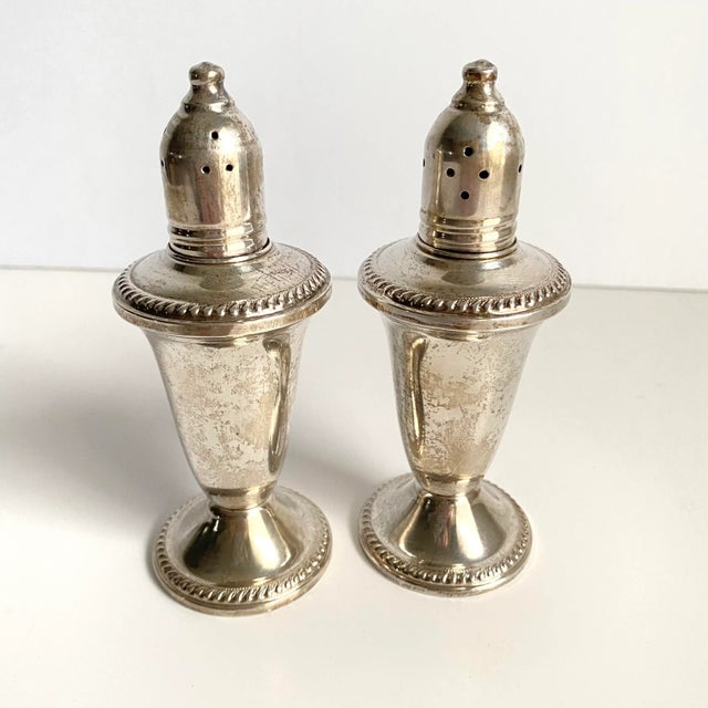 Vintage Weighted Sterling Silver Salt & Pepper Shakers Duchin Creations Classic styling on these great for holidays and...