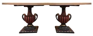 Oval Oak Dining Table and Vase Feet