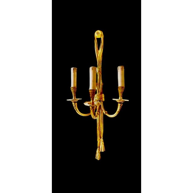 Large French Wall Sconces, 1950, Set of 2 For Sale - Image 4 of 8