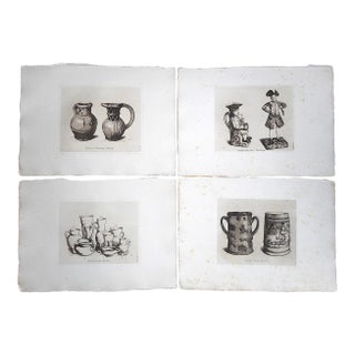 Antique Ltd. Ed. English Pottery Etchings-Set of 4 For Sale