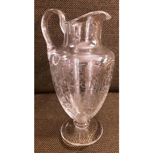 French Jug in Engraved Crystal Glass from Baccarat, 1970s For Sale - Image 3 of 8