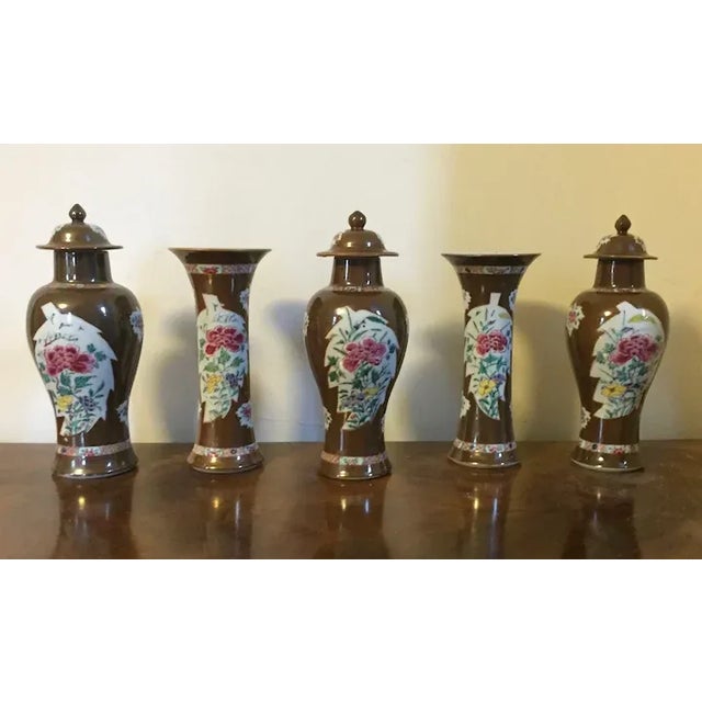 Antique 18th Century Chinese Export Porcelain Vases - Set of 5 For Sale In New York - Image 6 of 13