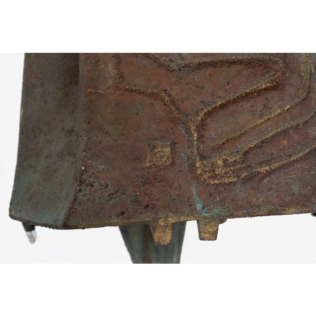 Monumental Paolo Soleri Brutalist Bronze Bell With Cast Aluminum Spine, 1960 For Sale - Image 9 of 9