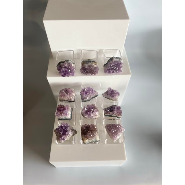 Amethyst Geode Crystal Napkin Ring Holders - Set of 12 For Sale In Dallas - Image 6 of 7
