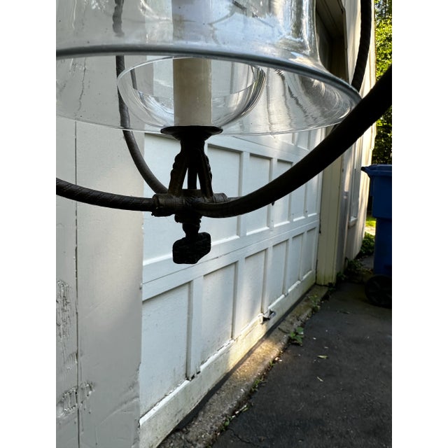 Vintage Glass and Brass Gas Fixture For Sale - Image 11 of 11