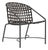 Brown Jordan Kantan Aluminum Vinyl Arm Chair, Textured Pewter frame with Coffee fabric For Sale