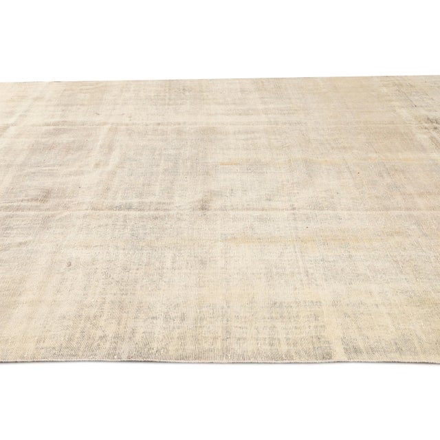 Textile 20th Century Vintage Persian Overdyed Ivory Wool Rug For Sale - Image 7 of 11
