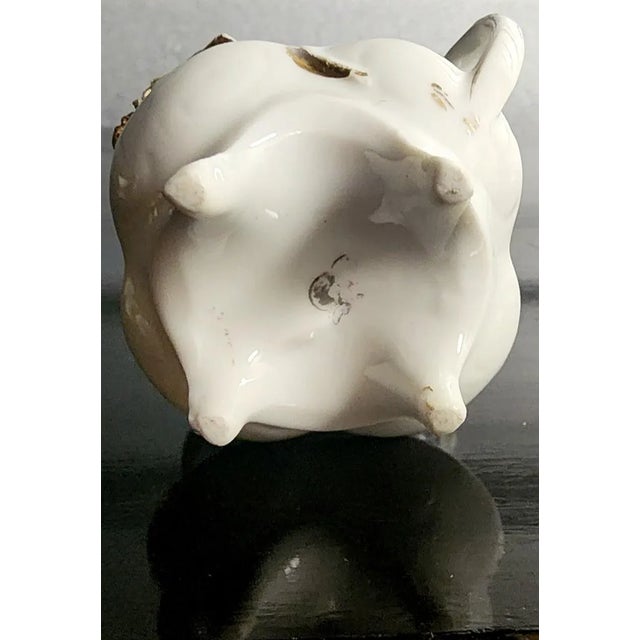 Traditional Antique Hand-Painted Gold Gilt Small Handled Creamer For Sale - Image 3 of 10