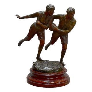 Regula Figure of Rugby Players by Rancoulet, 20th Century For Sale