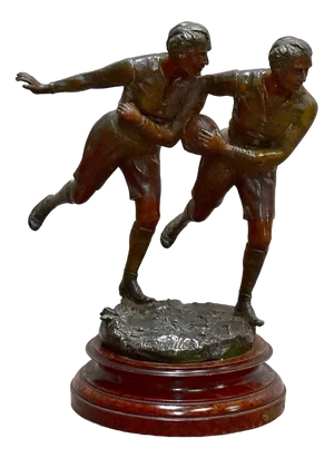 Regula Figure of Rugby Players by Rancoulet, 20th Century