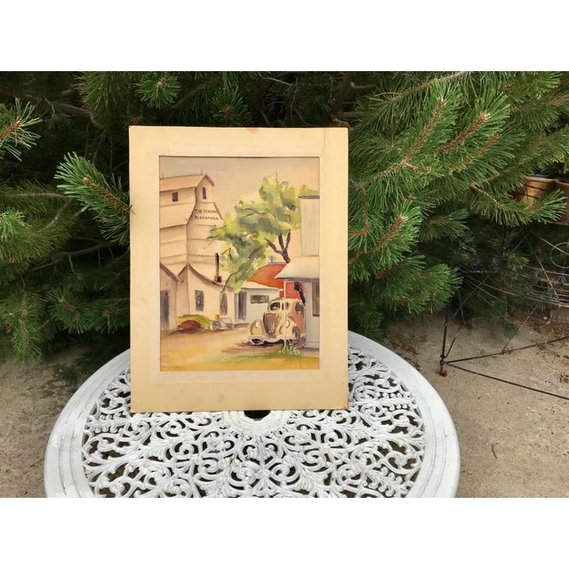 1930s Regionalist Watercolor Painting For Sale - Image 4 of 4