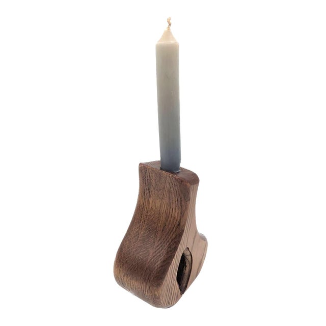 Vintage Oak Wood Candle Holder For Sale In Miami - Image 6 of 10
