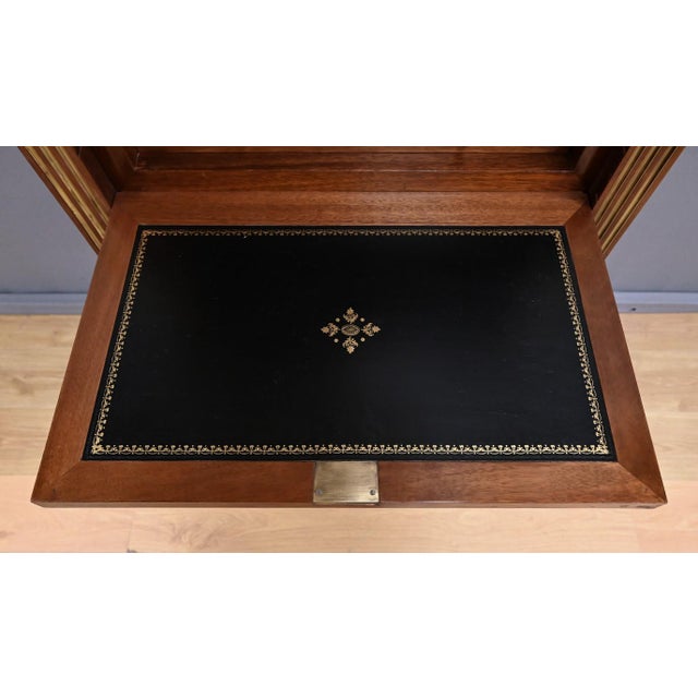 19th Century Napoleon III Louis XVI Mahogany Secretary Desk For Sale - Image 16 of 18