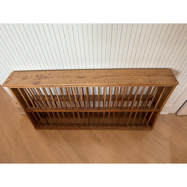 Wood Antique English Pine Edwardian Plate Rack for 50 Dishes For Sale - Image 7 of 17