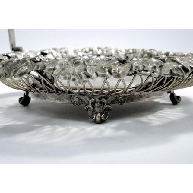 Metal Art Nouveau Fruit Basket from Norblin, Poland, 1900s For Sale - Image 7 of 18