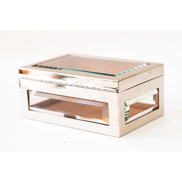 Nickel-Plated, Wood and Cut Glass Box, Vienna, 1920 For Sale - Image 6 of 15
