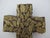 Mexican Mexican Folk Art Milagros Hand Carved Wood Cross Nailed Charms Wall Hanging For Sale - Image 3 of 9