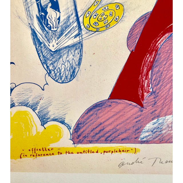 André Thomkins, 1970s Modernist Swiss Colorful Surrealism Signed Dada Lithograph Andre Thomkins For Sale - Image 4 of 6