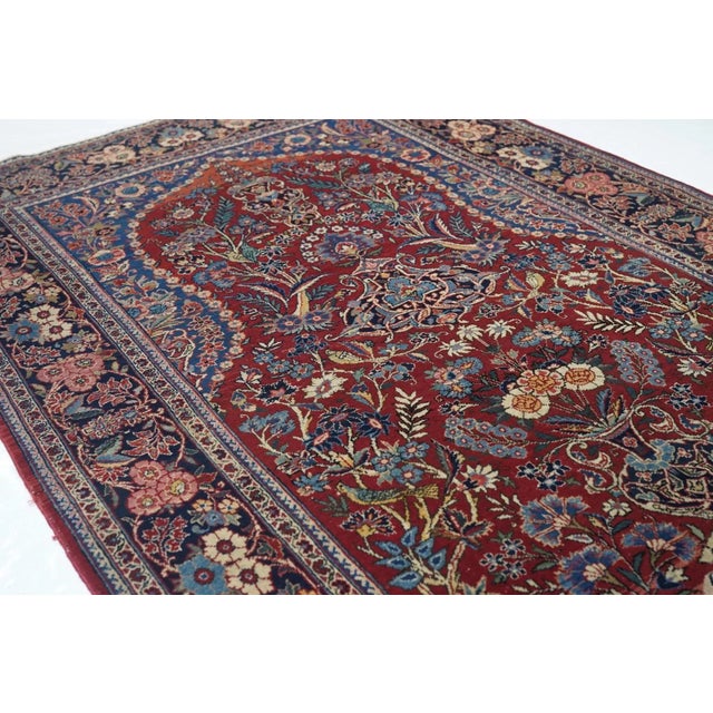 Vintage Persian Kashan Rug 4'4'' X 6'6'' For Sale - Image 9 of 11
