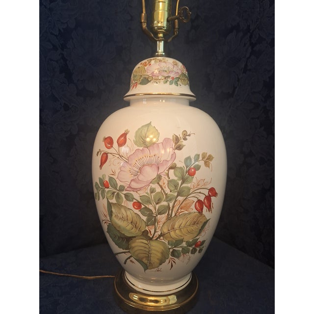 Vintage Floral Table Lamp For Sale In Houston - Image 6 of 16