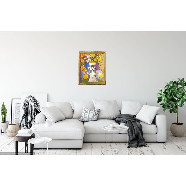 Wood "Max" Framed Oil Painting by Martha Holden For Sale - Image 7 of 7